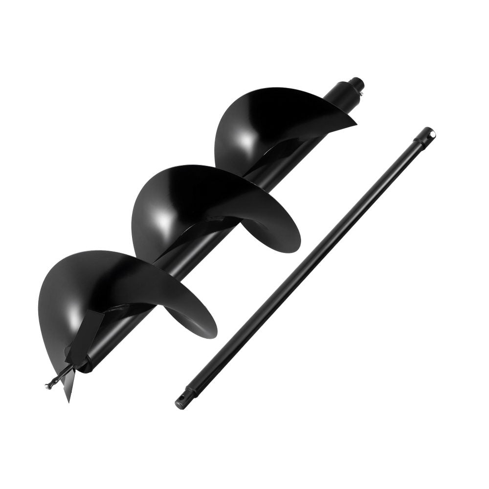 Outdoor Power Equipment: Giantz Post Hole Digger Auger Drill Bit 300mm with 80cm Extension Shaft Black