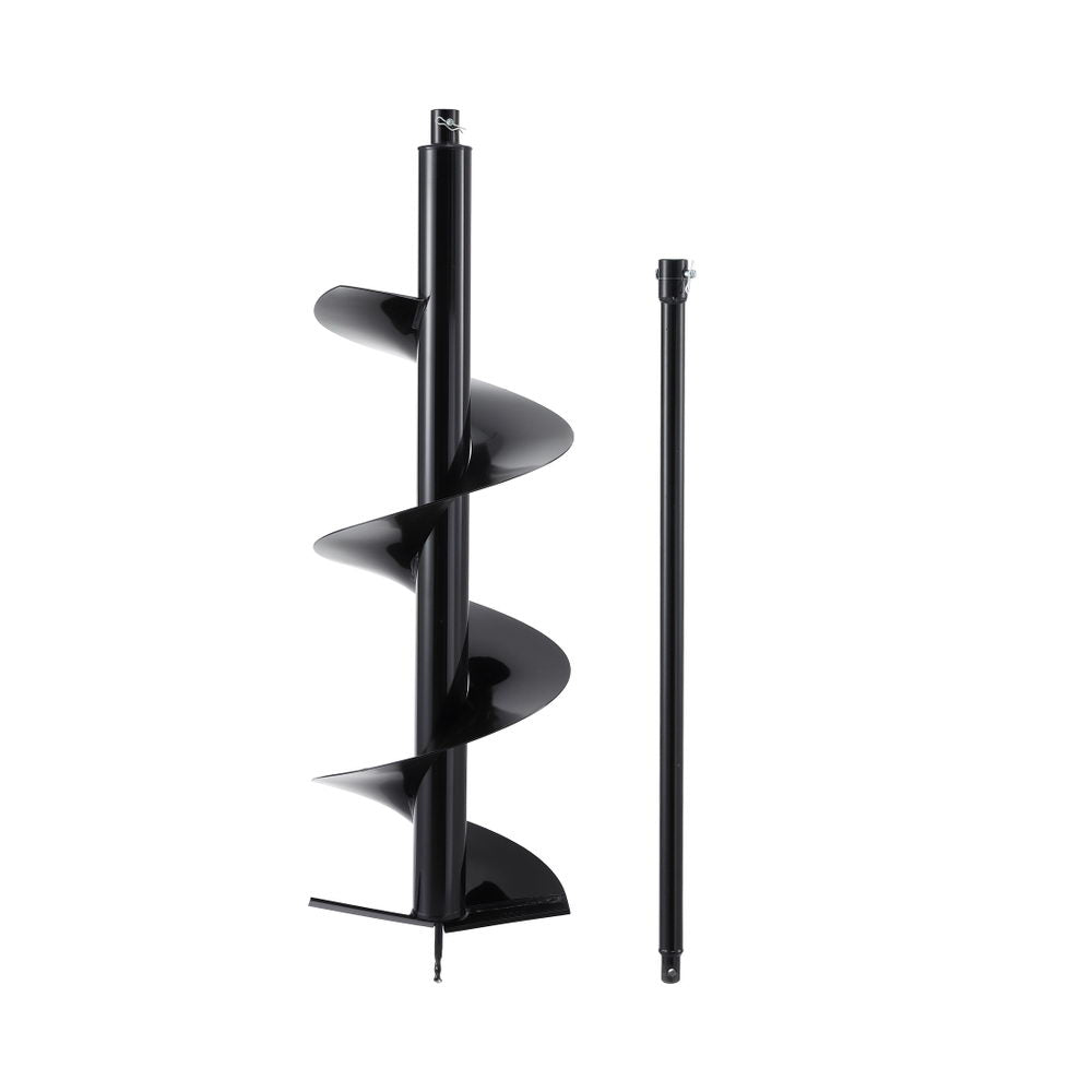 Outdoor Power Equipment: Giantz Post Hole Digger Auger Drill Bit 300mm with 80cm Extension Shaft Black