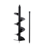 GIANTZ Post Hole Digger Auger Drill Bit 300mm with 80cm Extension Shaft Black