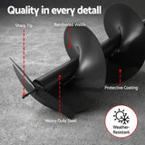 GIANTZ Post Hole Digger Auger Drill Bit 300mm with 80cm Extension Shaft Black