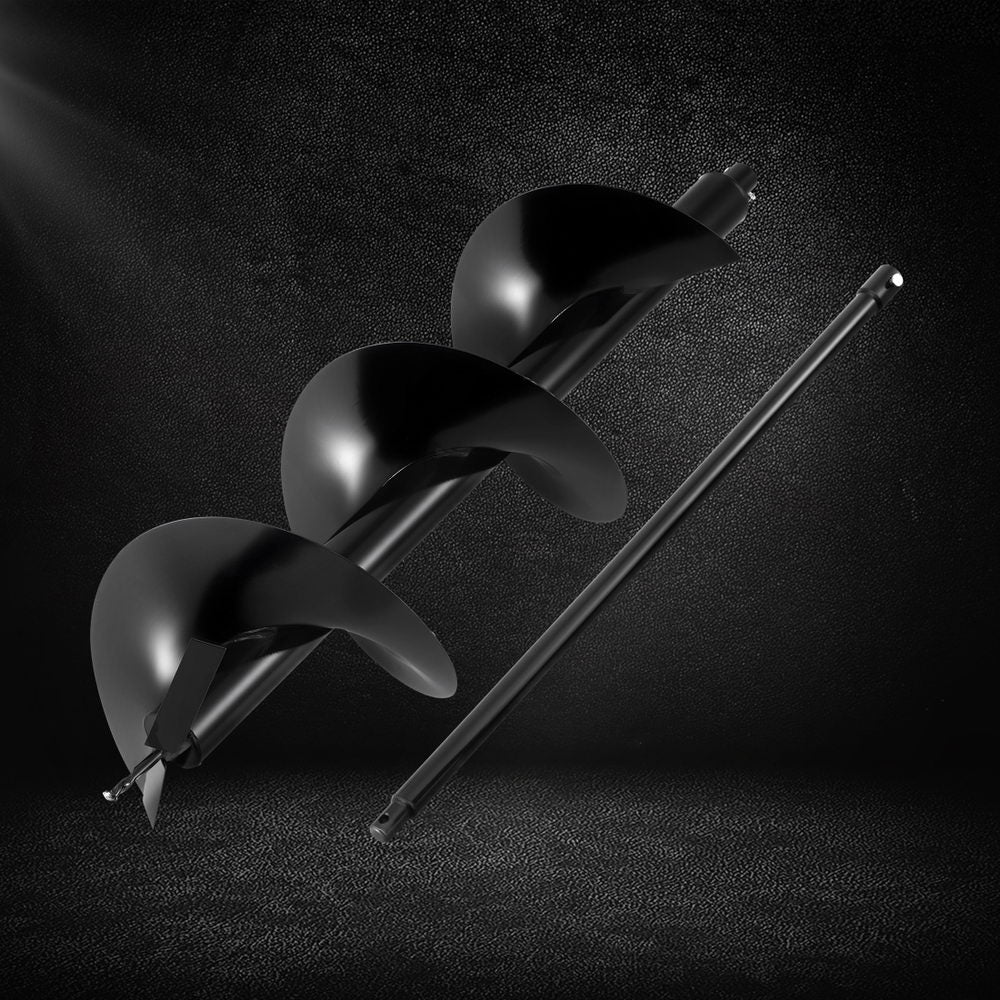 Outdoor Power Equipment: Giantz Post Hole Digger Auger Drill Bit 300mm with 80cm Extension Shaft Black