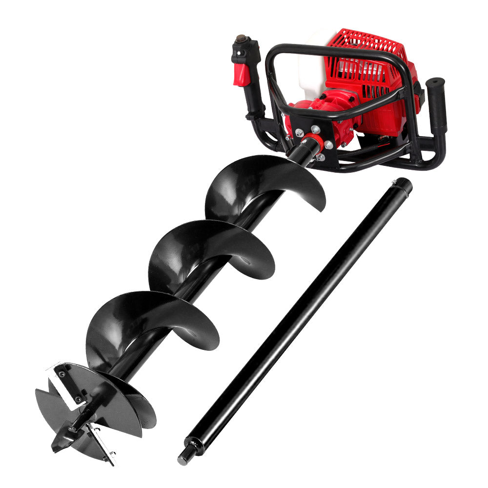 Outdoor Power Equipment: Giantz Post Hole Digger 200mm Petrol Drill Extension Auger Bits