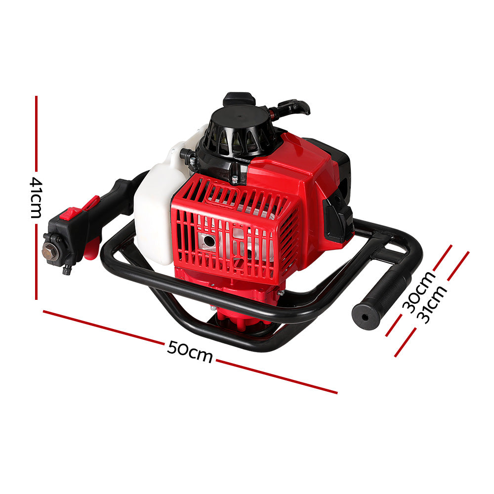 Outdoor Power Equipment: Giantz Post Hole Digger Motor Only Engine Petrol Red
