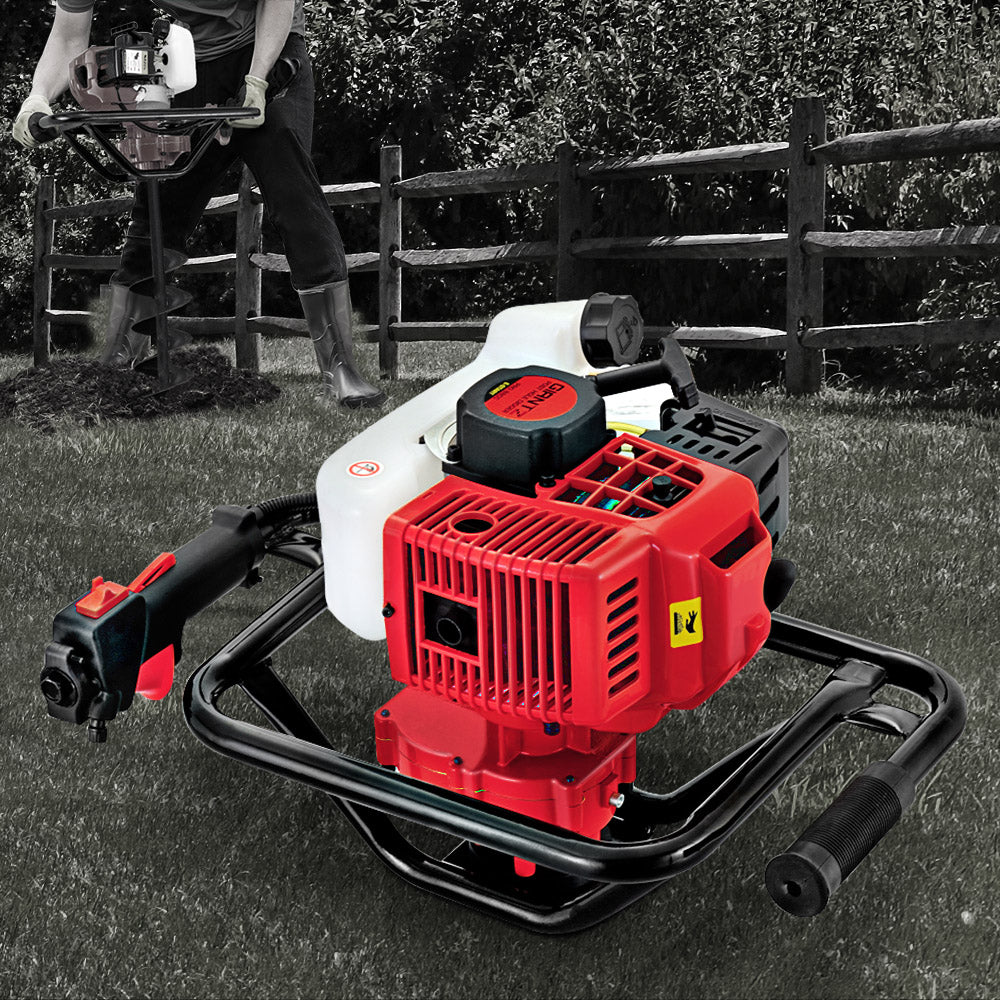 Outdoor Power Equipment: Giantz Post Hole Digger Motor Only Petrol Engine Red