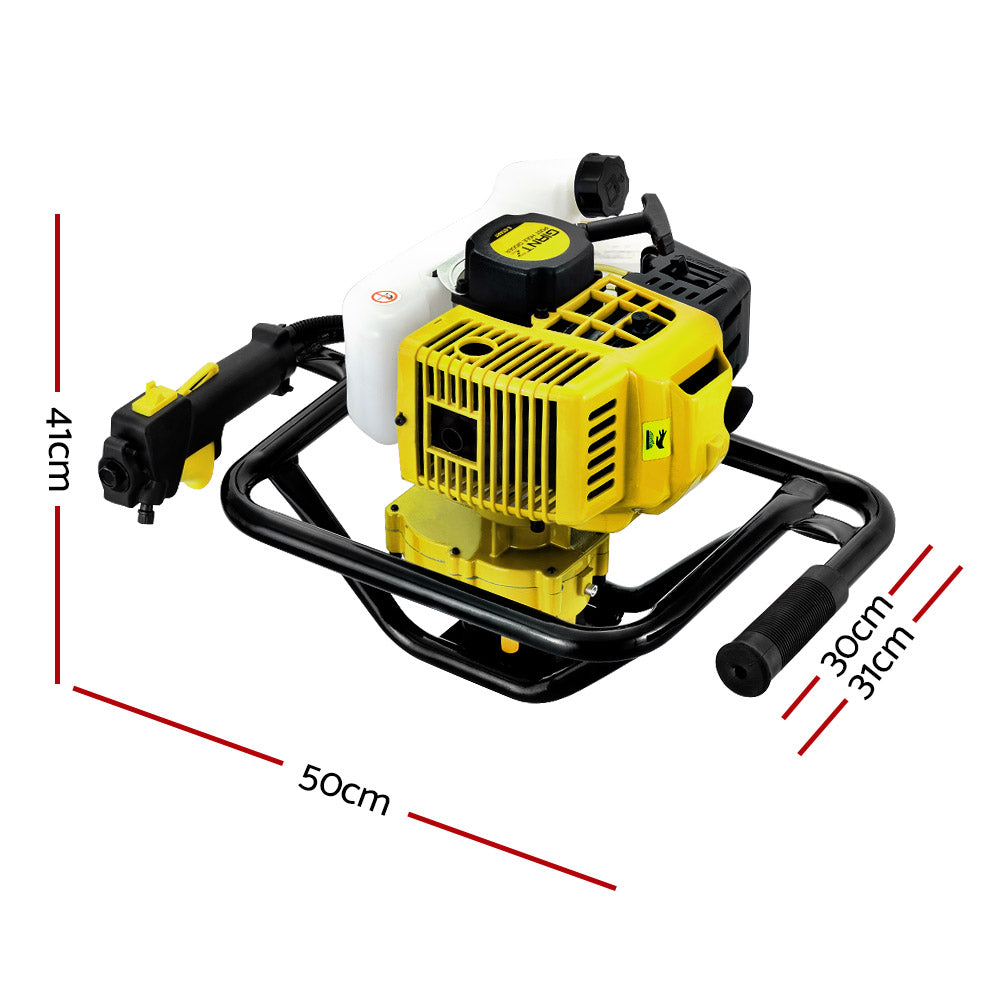 Outdoor Power Equipment: Giantz Post Hole Digger Motor Only Petrol Engine Yellow