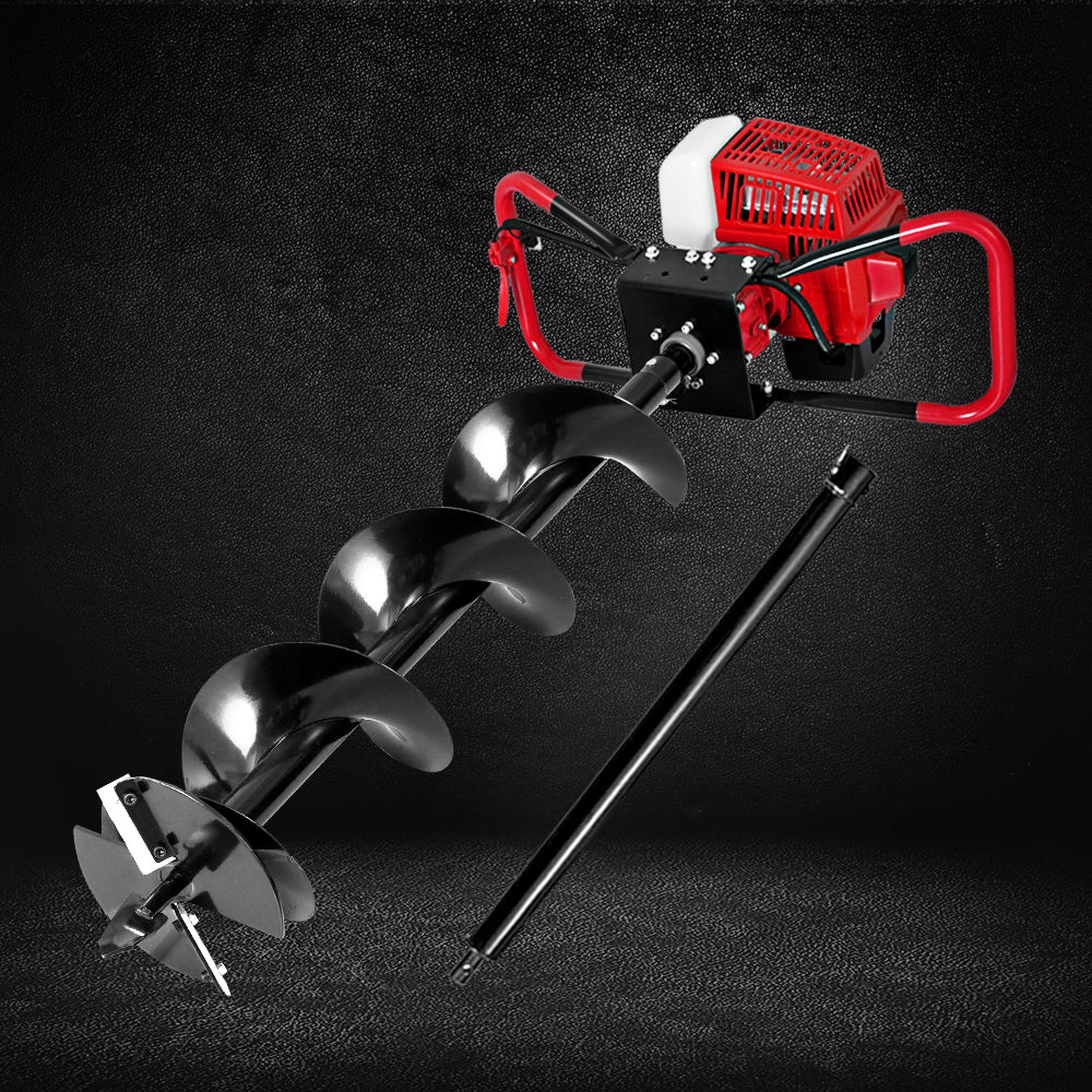 Outdoor Power Equipment: Giantz Post Hole Digger 200mm Petrol Drill Extension Auger Bits