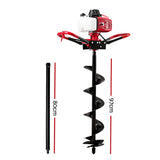 Outdoor Power Equipment: Giantz Post Hole Digger 200mm Petrol Drill Extension Auger Bits