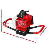 Outdoor Power Equipment: Giantz Petrol Post Hole Digger Motor Only Engine Red