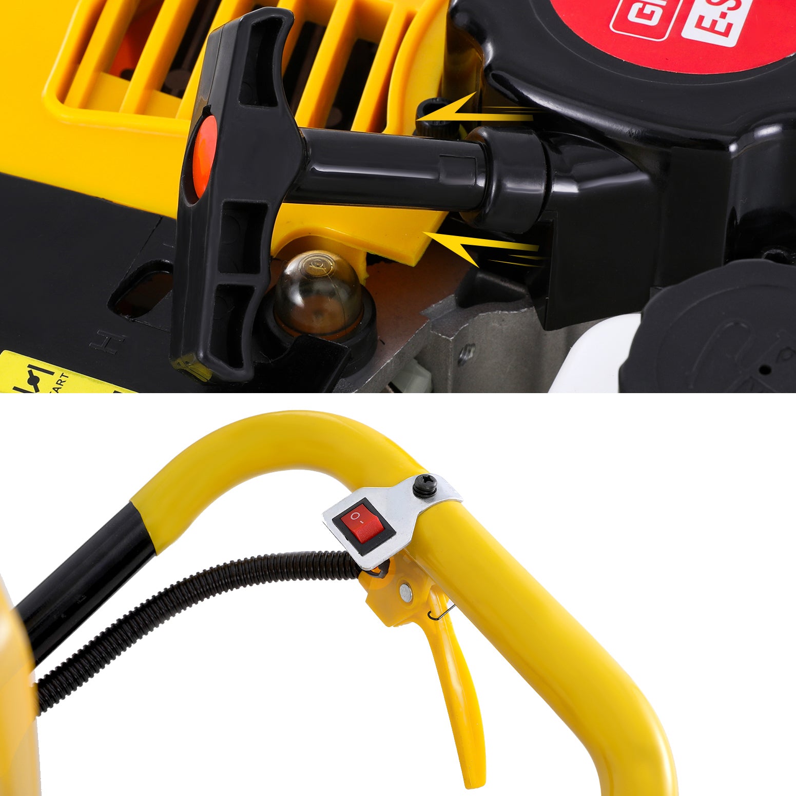 Outdoor Power Equipment: Giantz 74CC Post Hole Digger Motor Only Petrol Engine Yellow