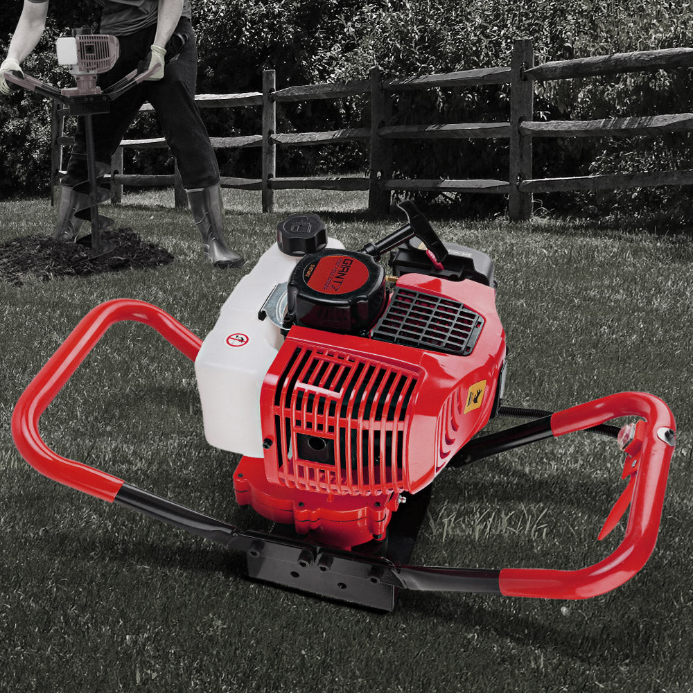 Outdoor Power Equipment: Giantz Post Hole Digger Motor Only Petrol Engine Red