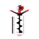 Outdoor Power Equipment: Giantz Post Hole Digger 300mm Petrol Drill Extension Bits Auger