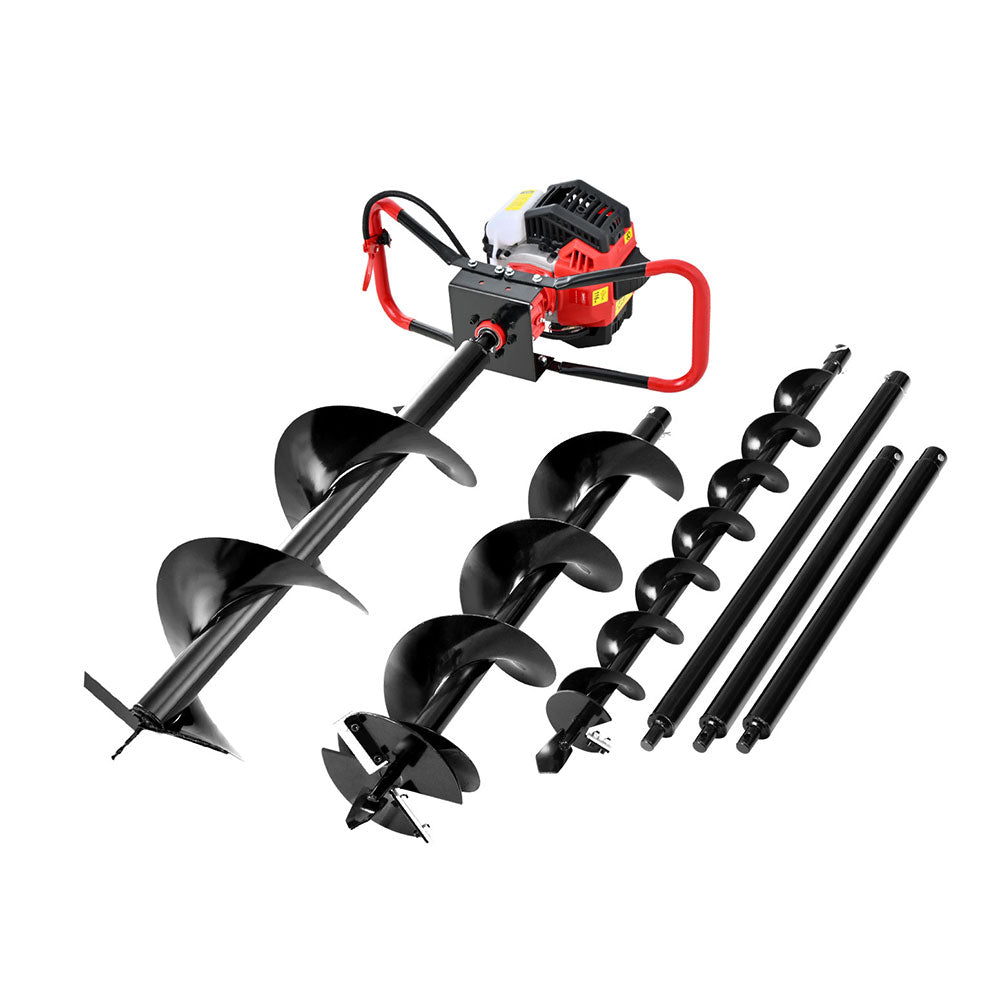 Drill & Screwdriver Accessories: Giantz Post Hole Digger Petrol Motor Drill Extension Auger Bits Kits