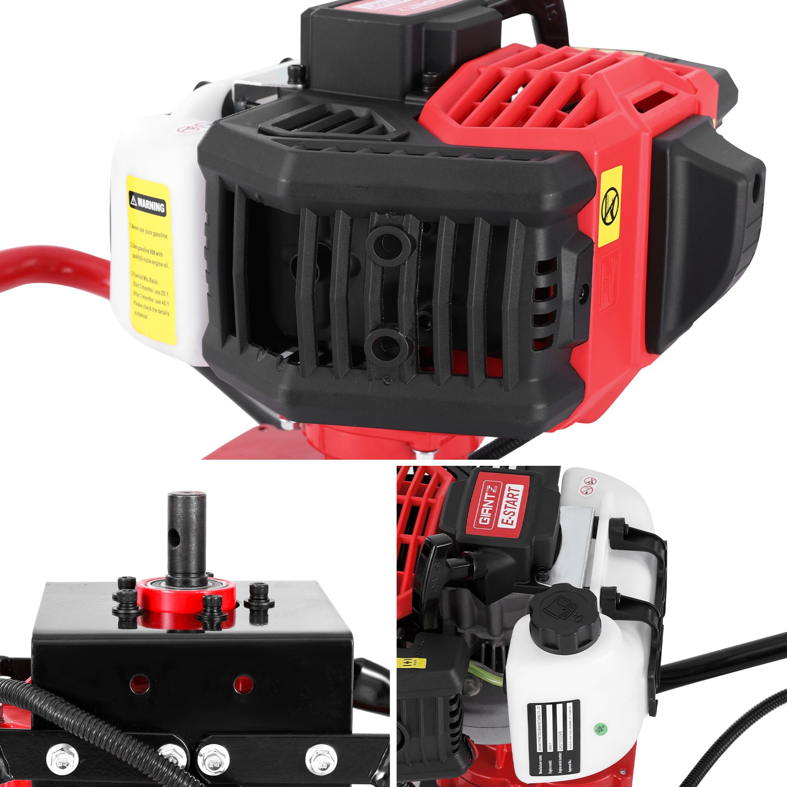 Outdoor Power Equipment: Giantz Post Hole Digger Motor Only Petrol Engine Red