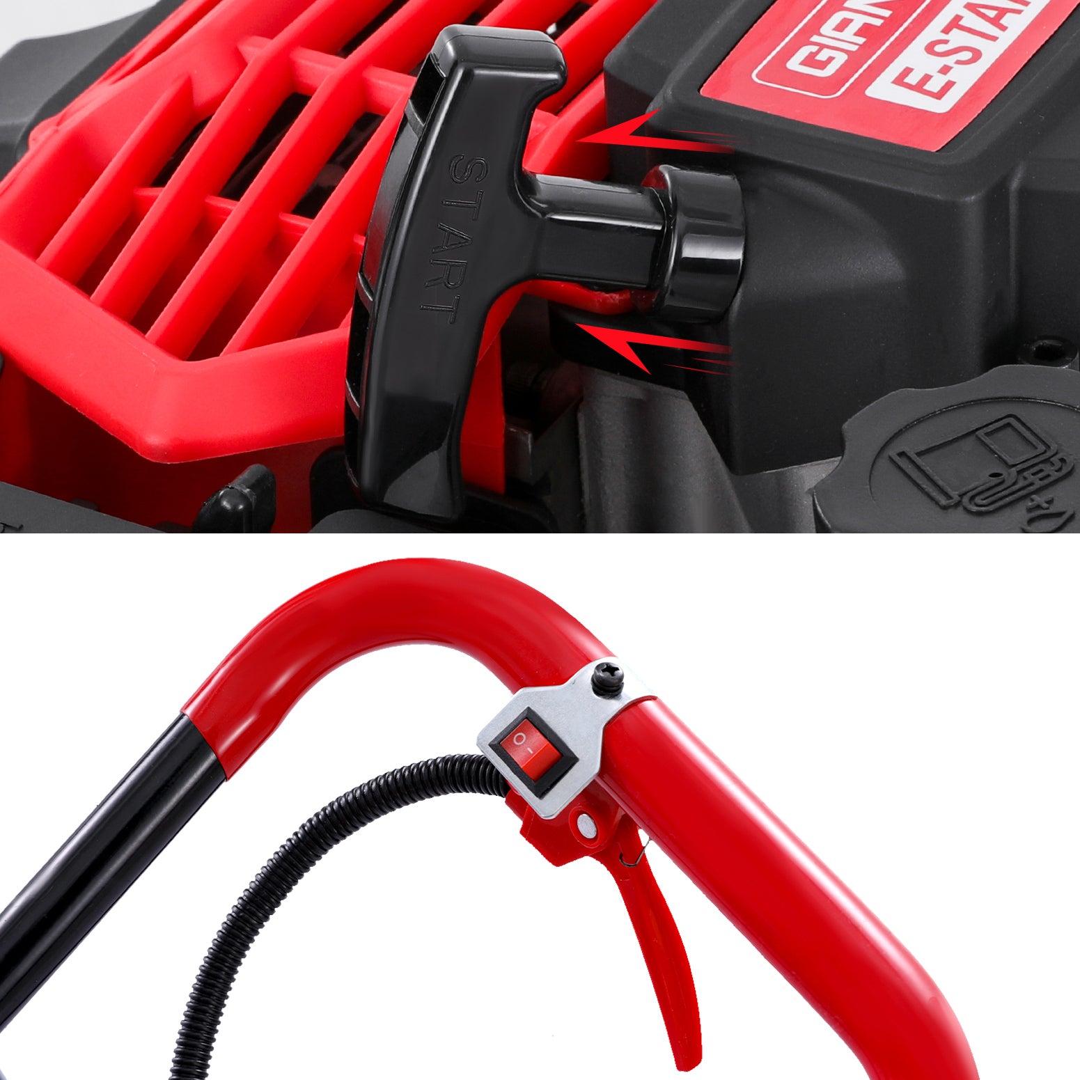 Outdoor Power Equipment: Giantz Post Hole Digger Motor Only Petrol Engine Red