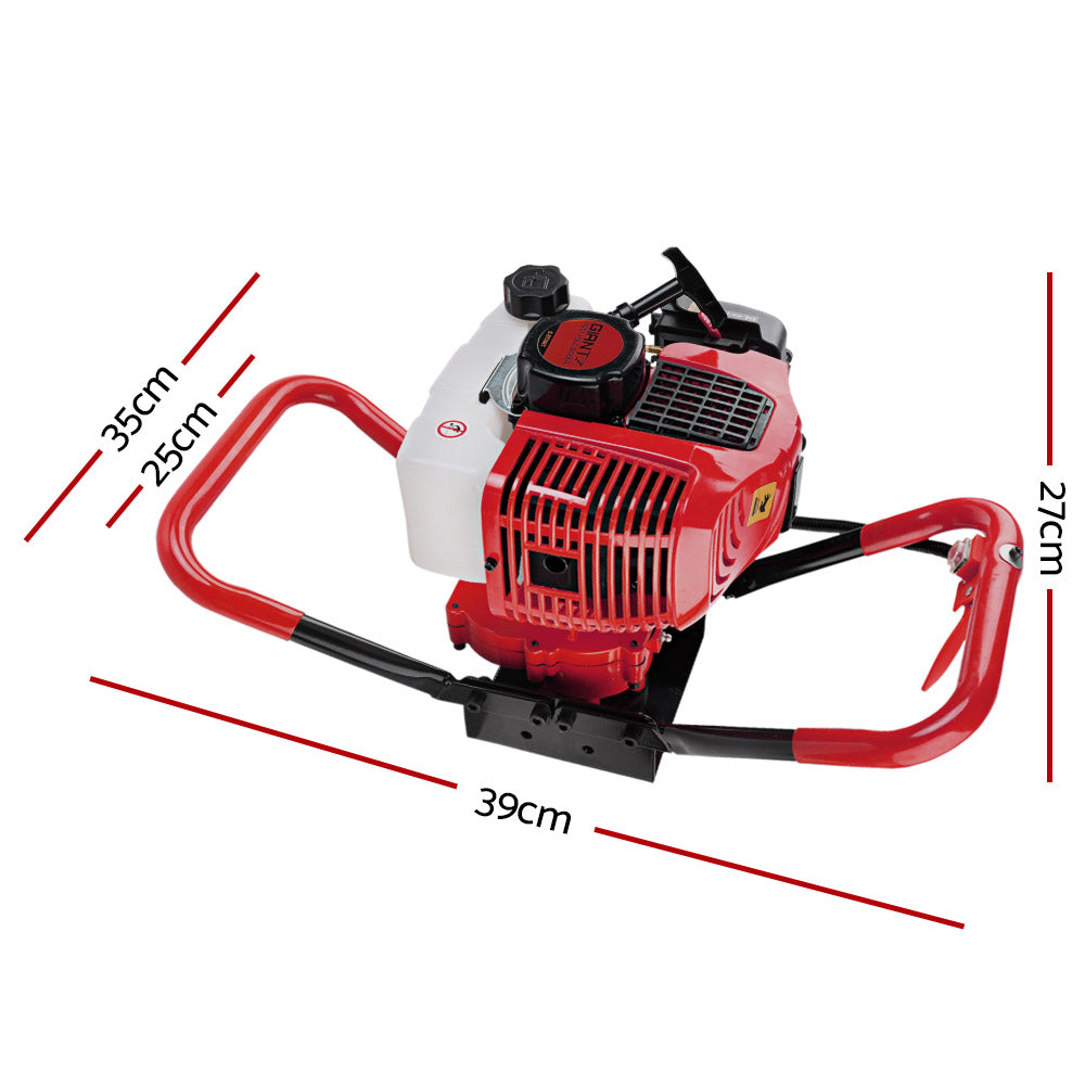 Outdoor Power Equipment: Giantz 66CC Post Hole Digger Motor Only Petrol Engine Red