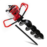 Outdoor Power Equipment: Giantz 66CC Post Hole Digger 200mm Petrol Drill Extension Auger Bits