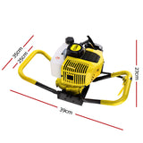 Elegant_Shop-Giantz 80CC Post Hole Digger Motor Only Petrol Engine Yellow