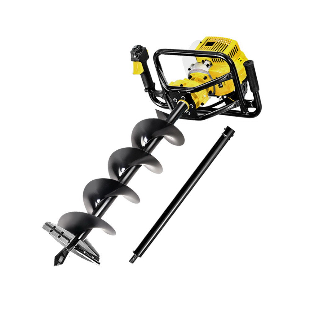 Outdoor Power Equipment: Giantz Post Hole Digger 200mm Petrol Drill Auger Extension Bits