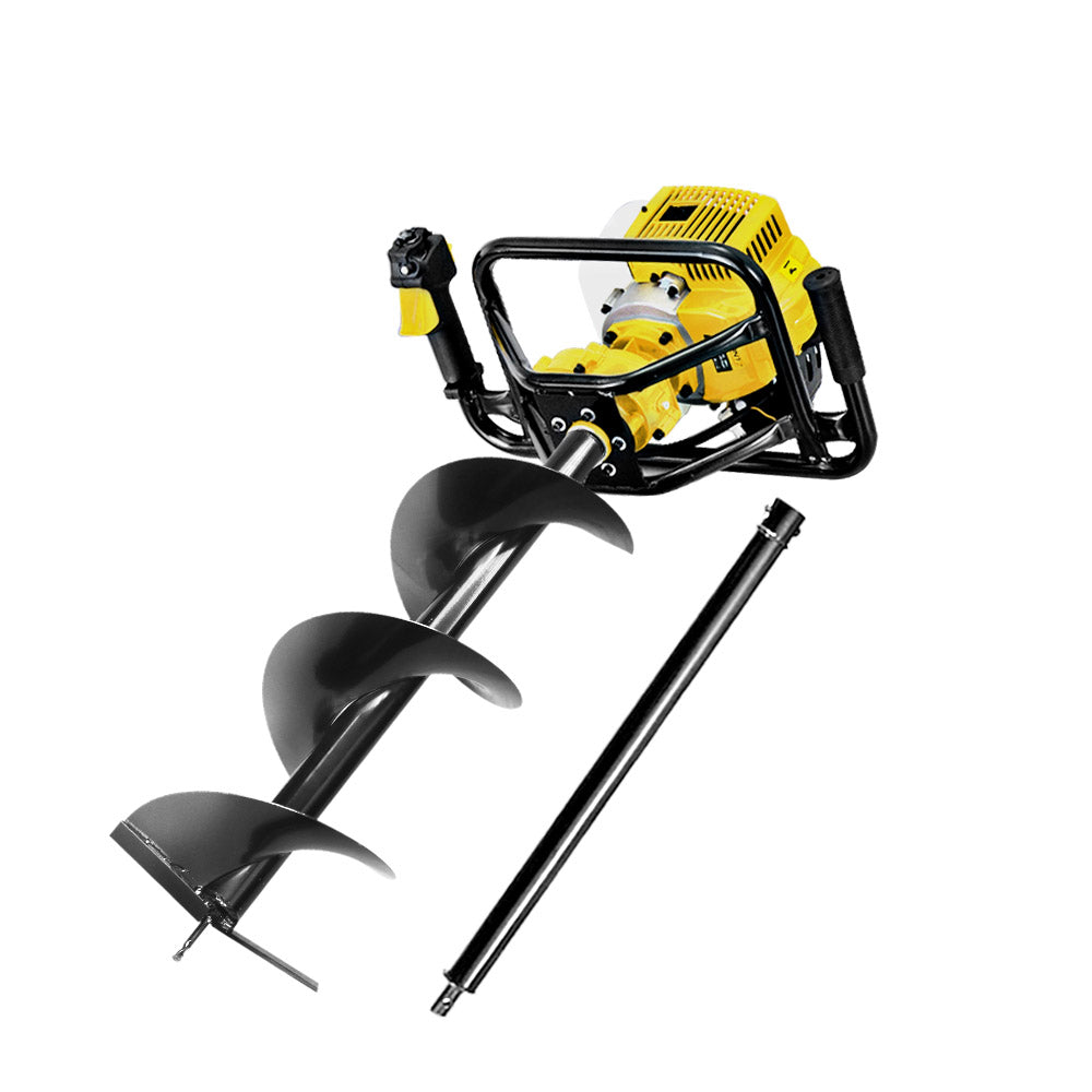 Outdoor Power Equipment: Giantz Post Hole Digger 300mm Petrol Drill Auger Extension Bits