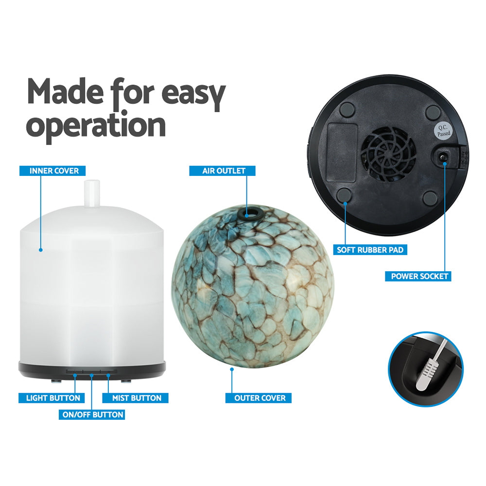 Aroma Diffusers: Devanti Aroma Diffuser Aromatherapy Glass 240ml