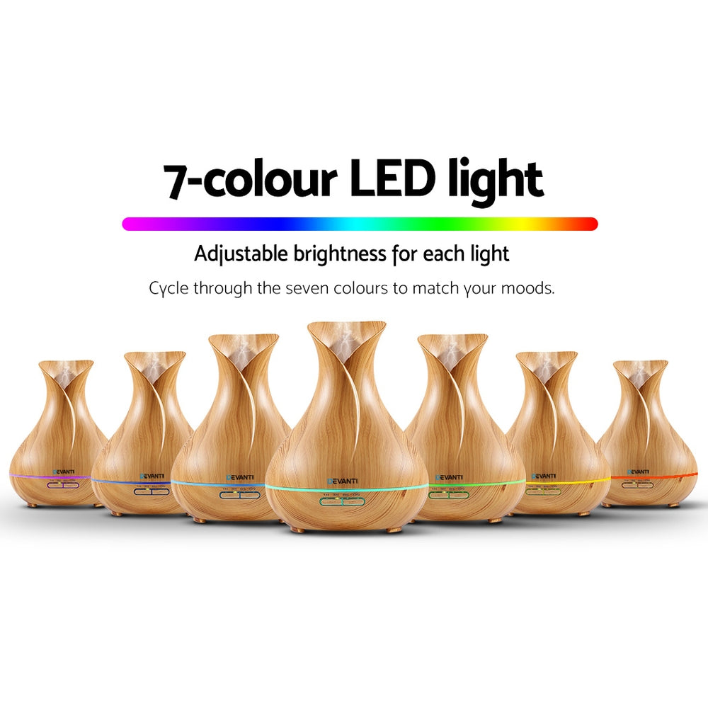 Aroma Diffusers: Devanti Aroma Diffuser Aromatherapy Light Wood 400ml