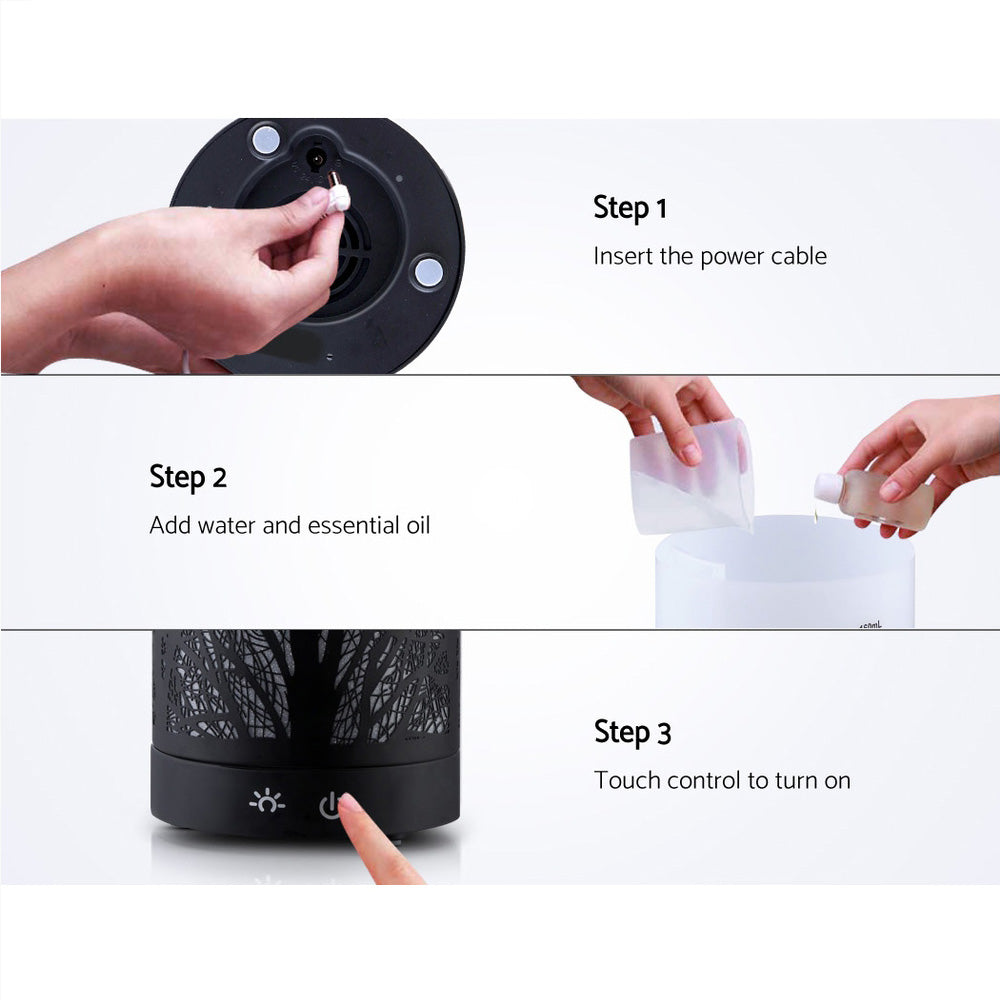Aroma Diffusers: Devanti Aroma Diffuser Aromatherapy Black 160ml