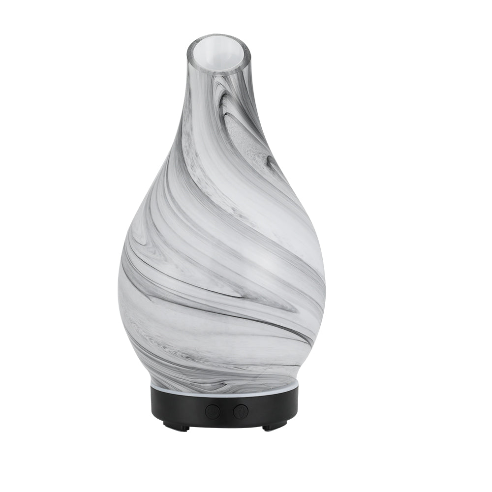 Aroma Diffusers: Devanti Aromatherapy Aroma Diffuser Essential Oil Humidifier LED Glass Marble