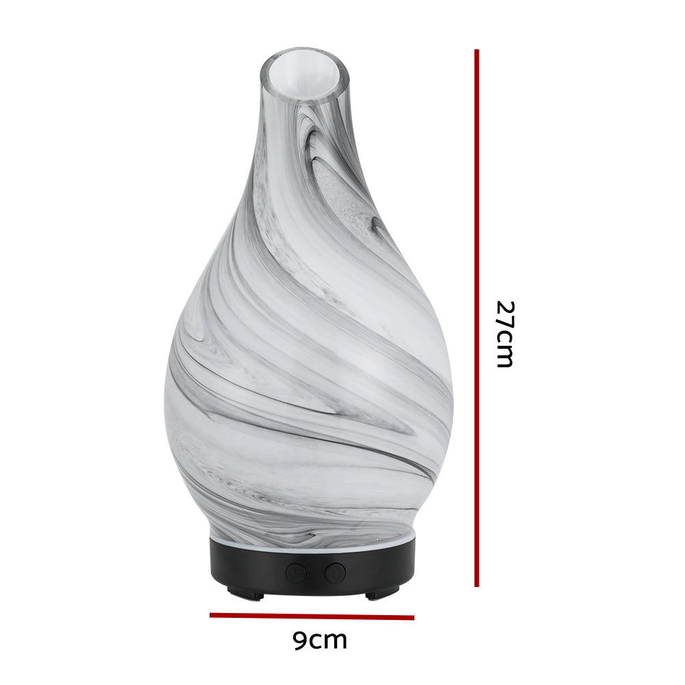 Aroma Diffusers: Devanti Aromatherapy Aroma Diffuser Essential Oil Humidifier LED Glass Marble