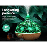 Aroma Diffusers: Devanti Aroma Diffuser Aromatherapy 3D Glass 400ml