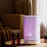 Aroma Diffusers: Devanti Ultrasonic Aroma Diffuser Aromatherapy 100ml LED Lights Iron Humidifier Forest