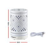 Aroma Diffusers: Devanti Ultrasonic Aroma Diffuser Aromatherapy 100ml LED Lights Iron Humidifier Forest