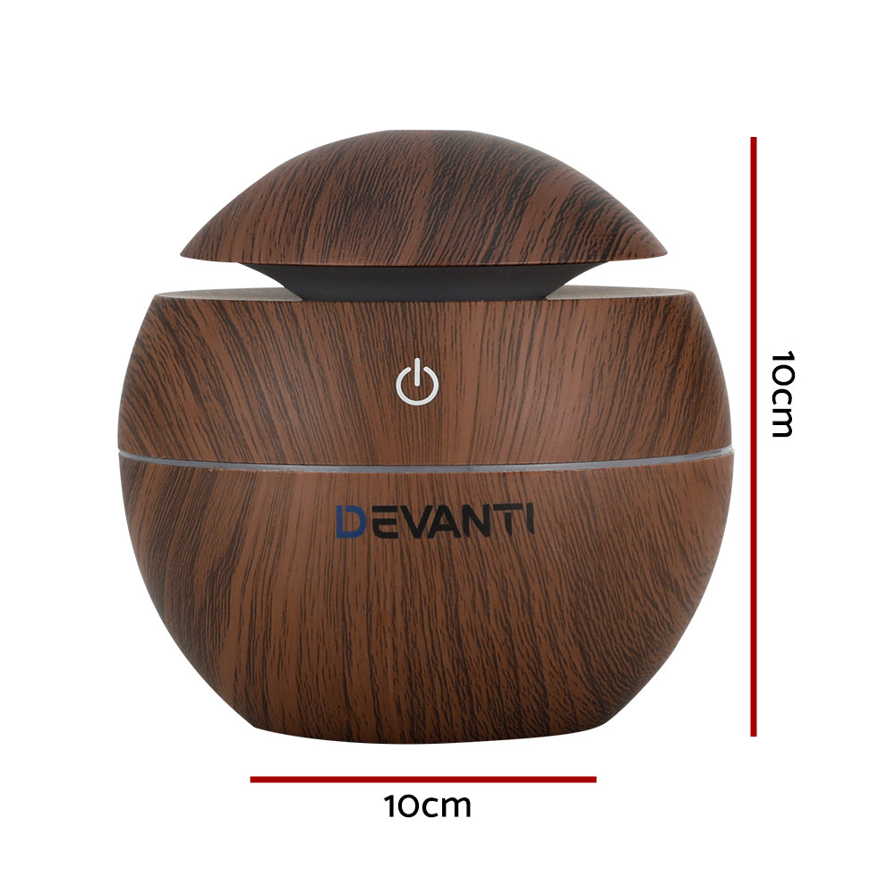 Aroma Diffusers: Devanti Aroma Diffuser Aromatherapy Dark Wood 130ml