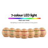 Aroma Diffusers: Devanti Aroma Diffuser Aromatherapy Light Wood 130ml