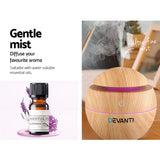 Aroma Diffusers: Devanti Aroma Diffuser Aromatherapy Light Wood 130ml