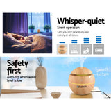 Aroma Diffusers: Devanti Aroma Diffuser Aromatherapy Light Wood 130ml