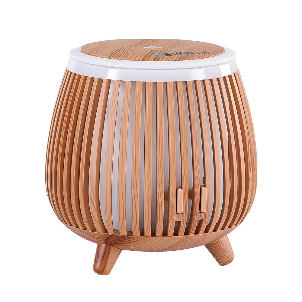 Aroma Diffusers: Devanti Ultrasonic Aroma Diffuser Aromatherapy 140ml LED Lights Iron Humidifier Forest Deep Wood