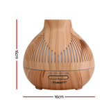 Aroma Diffusers: Devanti Ultrasonic Aroma Diffuser Aromatherapy 400ml LED Lights Iron Humidifier Forest Light wood grain