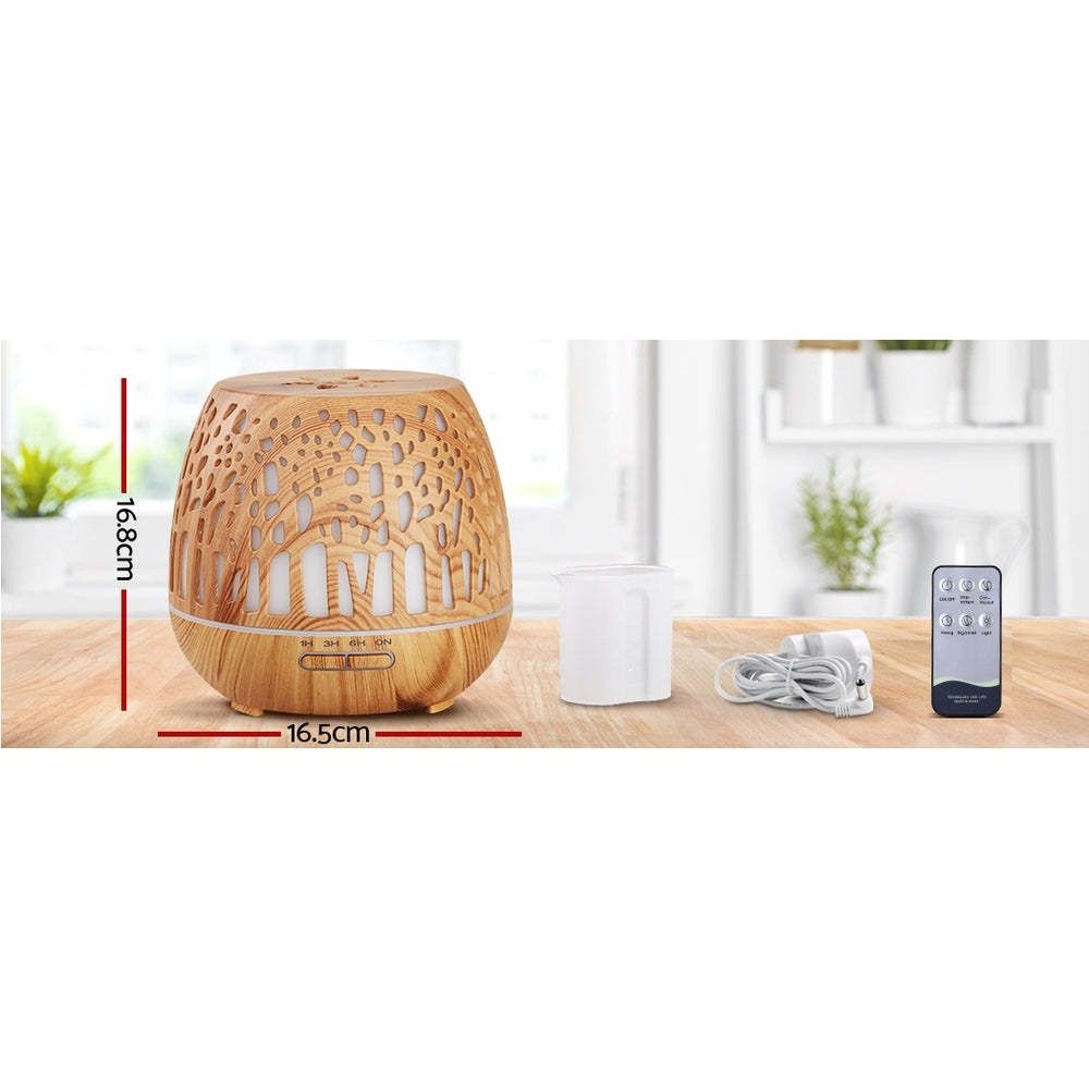 Aroma Diffusers: Devanti Aroma Diffuser Aromatherapy Wood Grain 400ml