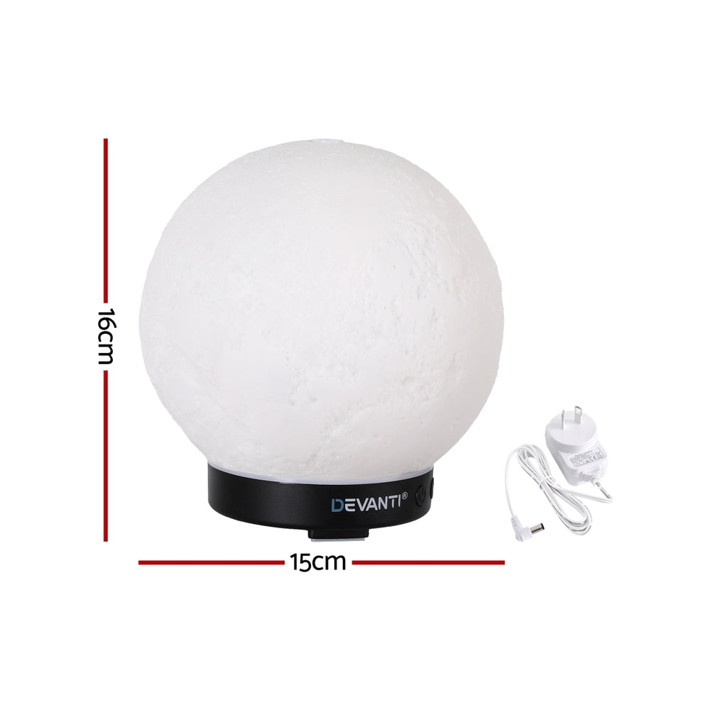 Aroma Diffusers: Devanti Ultrasonic Aroma Diffuser Aromatherapy Moon Lamp 100ml