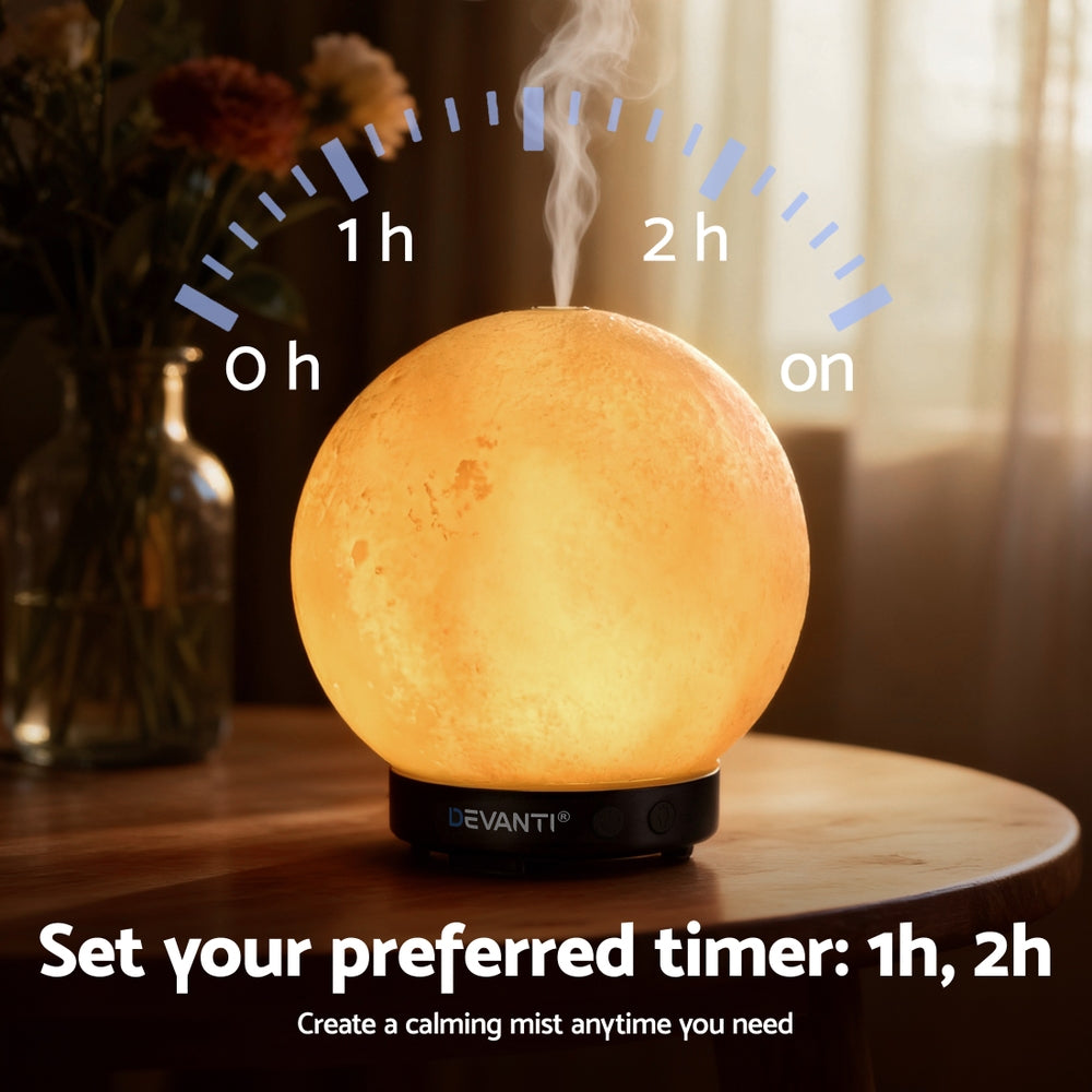 Aroma Diffusers: Devanti Ultrasonic Aroma Diffuser Aromatherapy Moon Lamp 100ml