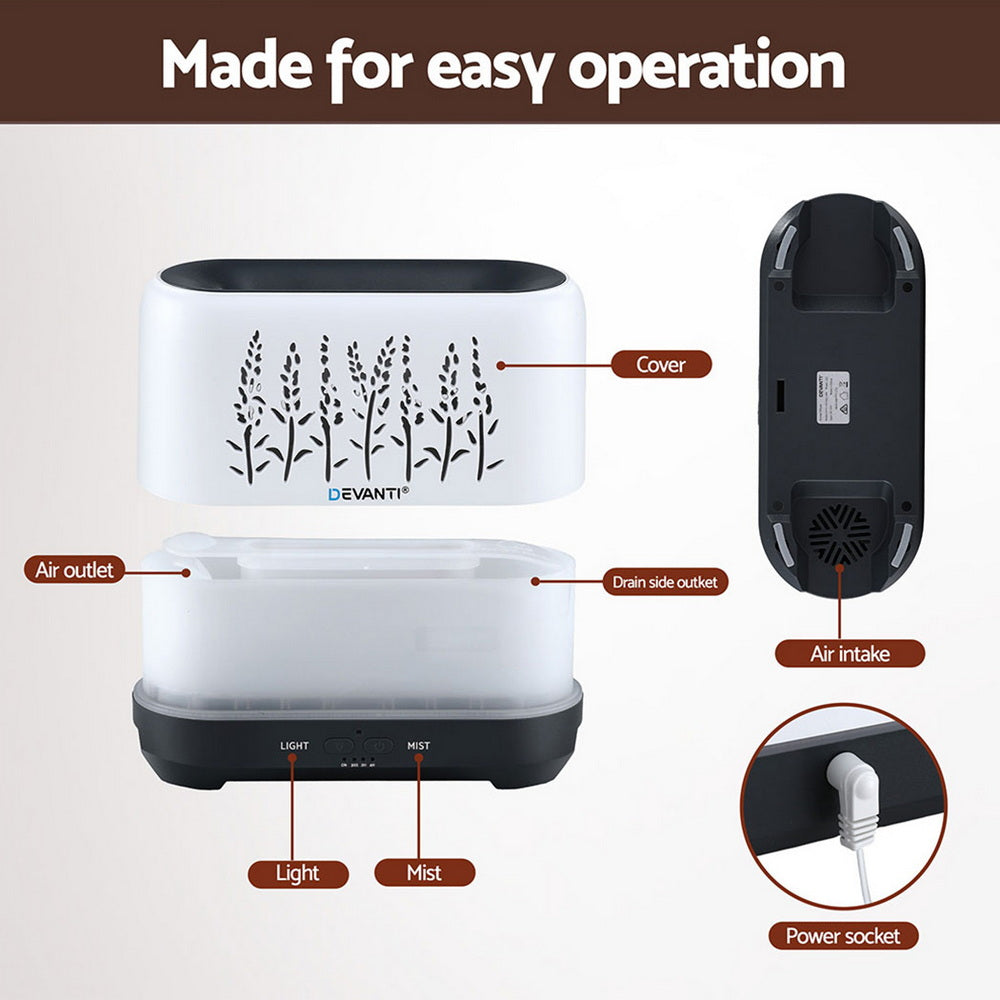 Aroma Diffusers: Devanti Aroma Diffuser Aromatherapy Flame 200ml