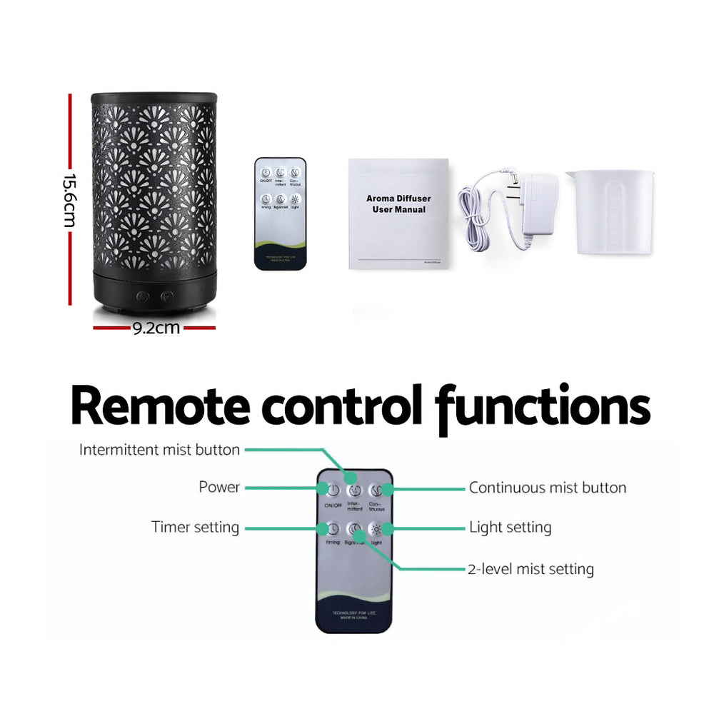 Aroma Diffusers: Devanti Aroma Diffuser Aromatherapy Black 100ml
