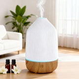 Aroma Diffusers: Devanti Ultrasonic Aroma Diffuser Aromatherapy 100ml LED Lights Iron Humidifier Forest