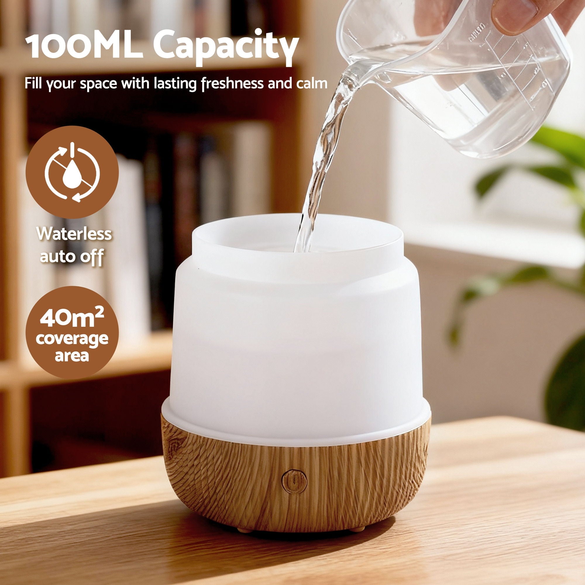 Aroma Diffusers: Devanti Ultrasonic Aroma Diffuser Aromatherapy 100ml LED Lights Iron Humidifier Forest