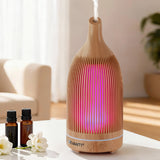 Aroma Diffusers: Devanti Ultrasonic Aroma Diffuser Aromatherapy 200ml LED Lights Iron Humidifier Forest Light wood grain
