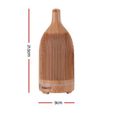 Aroma Diffusers: Devanti Ultrasonic Aroma Diffuser Aromatherapy 200ml LED Lights Iron Humidifier Forest Light wood grain