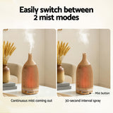 Aroma Diffusers: Devanti Ultrasonic Aroma Diffuser Aromatherapy 200ml LED Lights Iron Humidifier Forest Light wood grain