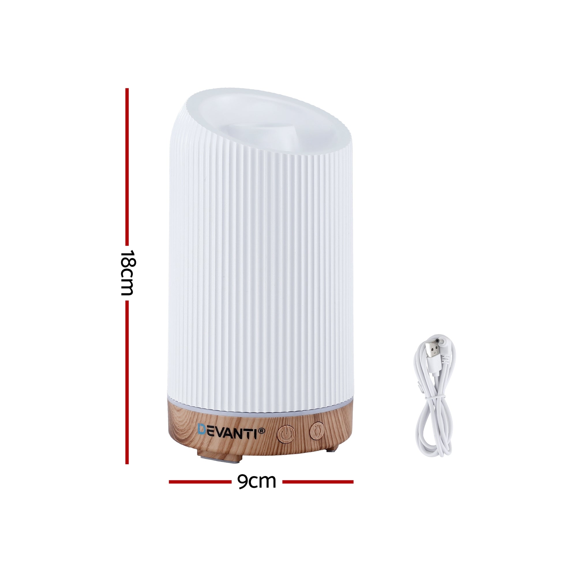 Aroma Diffusers: Devanti Ultrasonic Aroma Diffuser Aromatherapy 200ml LED Lights Iron Humidifier Forest