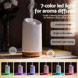 Aroma Diffusers: Devanti Ultrasonic Aroma Diffuser Aromatherapy 200ml LED Lights Iron Humidifier Forest