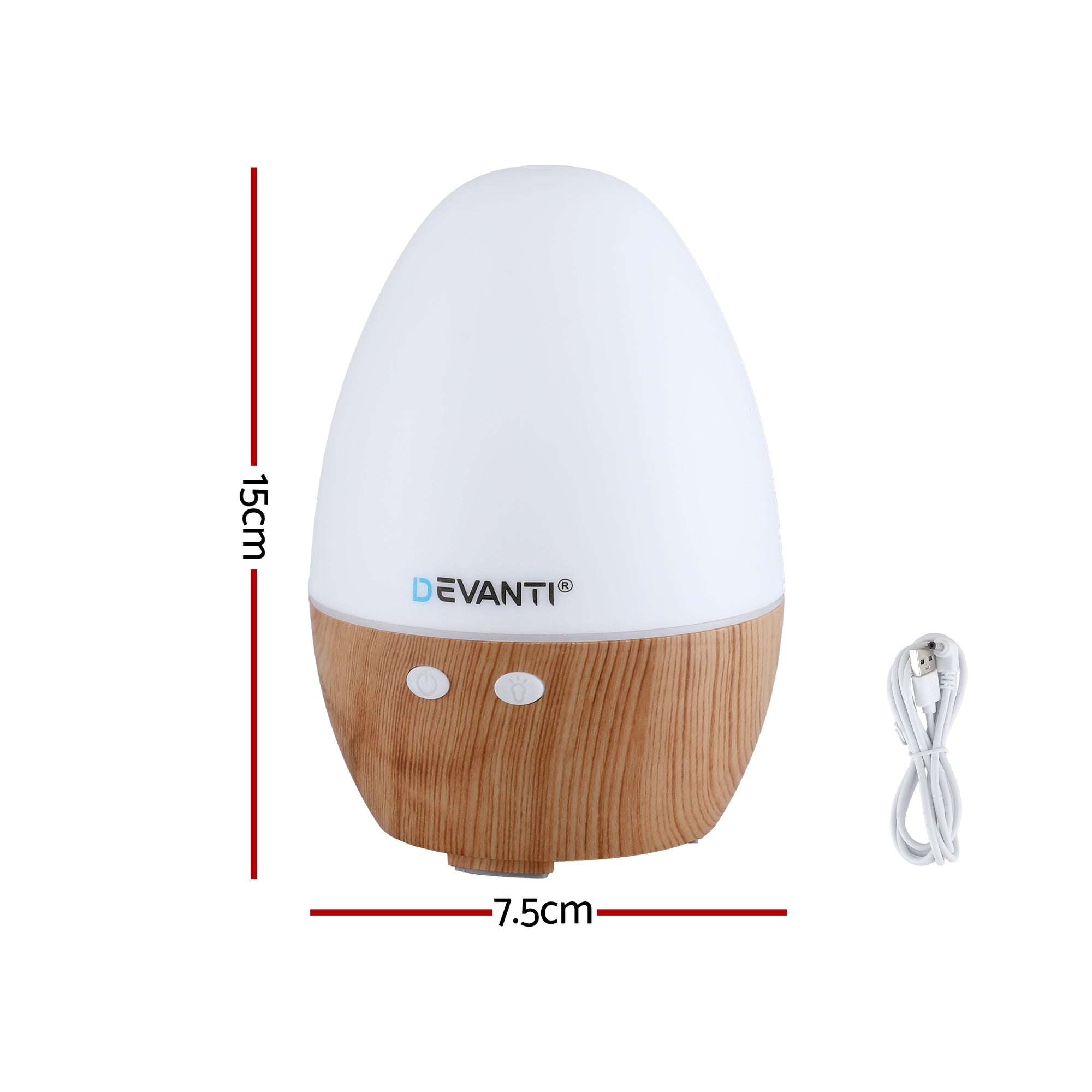 Aroma Diffusers: Devanti Ultrasonic Aroma Diffuser Aromatherapy 130ml LED Lights Iron Humidifier Forest